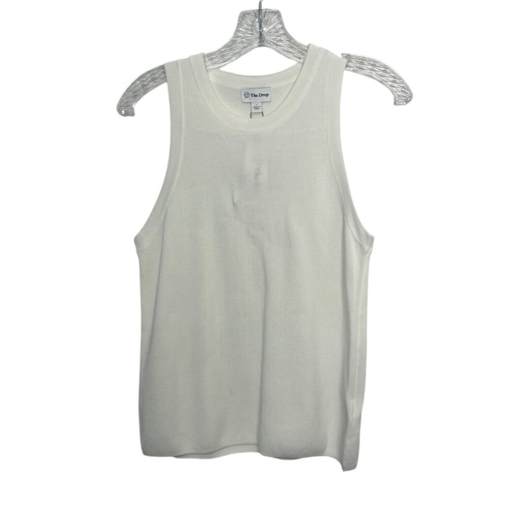 The‎ Drop Ribbed Knit Tank Top Sleeveless Womens Large Cream New
